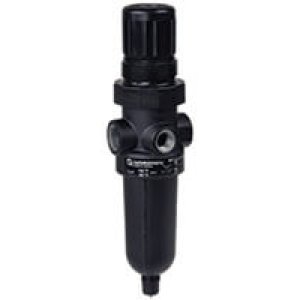 B07-233-M1KA B07 Series, filter/regulator, relieving, without gauge, metal bowl, manual drain, 5 µm, 5 to 100 PSI outlet range, 1/4" NPT ports