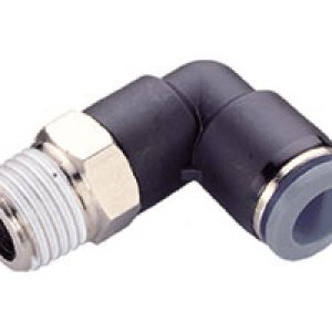 C24470628 90° Swivel Elbow, 3/8" tube O/D, 1/4" NPT thread