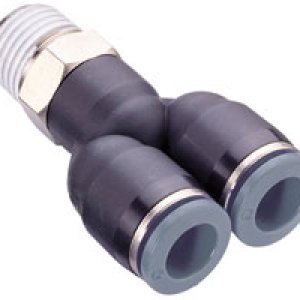C24880210 Swivel Y adapter, 5/32" tube O/D, 10/32 UNF thread