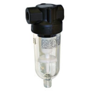 F07-100-A1TA F07 Series, miniature general purpose filter, 1/8" PTF ports, 5 µm, auto drain, transparent bowl