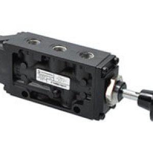 K71DA00KS1KB01P2 Nugget 200 Series 5/2 black palm button/spring, panel nut actuated 1/4" NPT ported valve