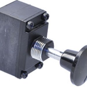 KB3 Nugget 200 Series detent black palm button operator (inline only)