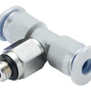 M24670210 Swivel Tee Adapter, 5/32" tube O/D, 10/32" UNF thread