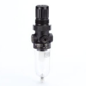B07-233-A1KG B07 Series, filter/regulator, relieving, without gauge, auto drain, 5 µm, 5 to 100 PSI outlet range, 1/4" ISO G ports
