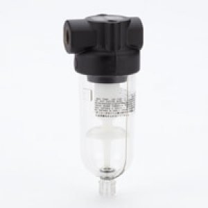 F07-100-E1TA F07 Series, miniature general purpose filter, 1/8" PTF ports, 5 µm, no drain, transparent bowl