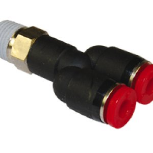 C01880628 Swivel Y adaptor, 6mm tube O/D, 1/4" ISO R thread