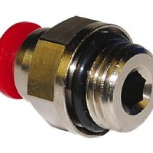 C02250405 Straight adaptor, - mm internal hex, 10mm external hex, 4mm tube O/D, M5 thread