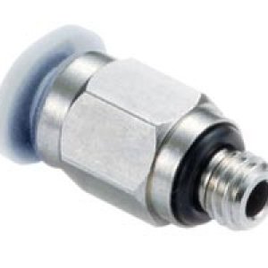 M01250418 Straight adaptor (external hex), 4mm tube O/D, 1/8" ISO R thread