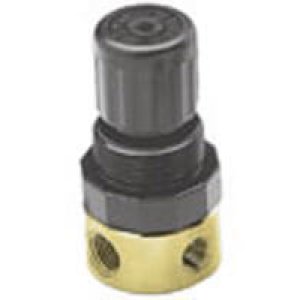 R06-100-RNKA R06 Series, water/air regulator, 1/8" NPT ports, aluminum body, plastic bonnet, relieving, without gauge, 5 to 100 PSI outlet pressure range