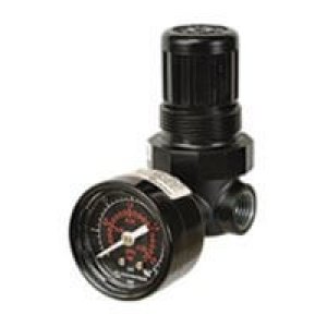 R07-100-RGKA R07 Series, mini regulator, 1/8" PTF ports, relieving, with gauge, 5 to 100 PSI outlet pressure range