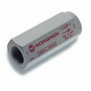 T60A2890 T60 Series, excess flow shut-off valve, in-line, 1/4" NPT ports, lower flow version