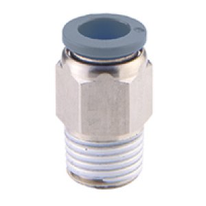 C24250410 Straight adapter(internal and external hex), 1/2" external hex, 10/32 UNF thread, 1/4" tube O/D port